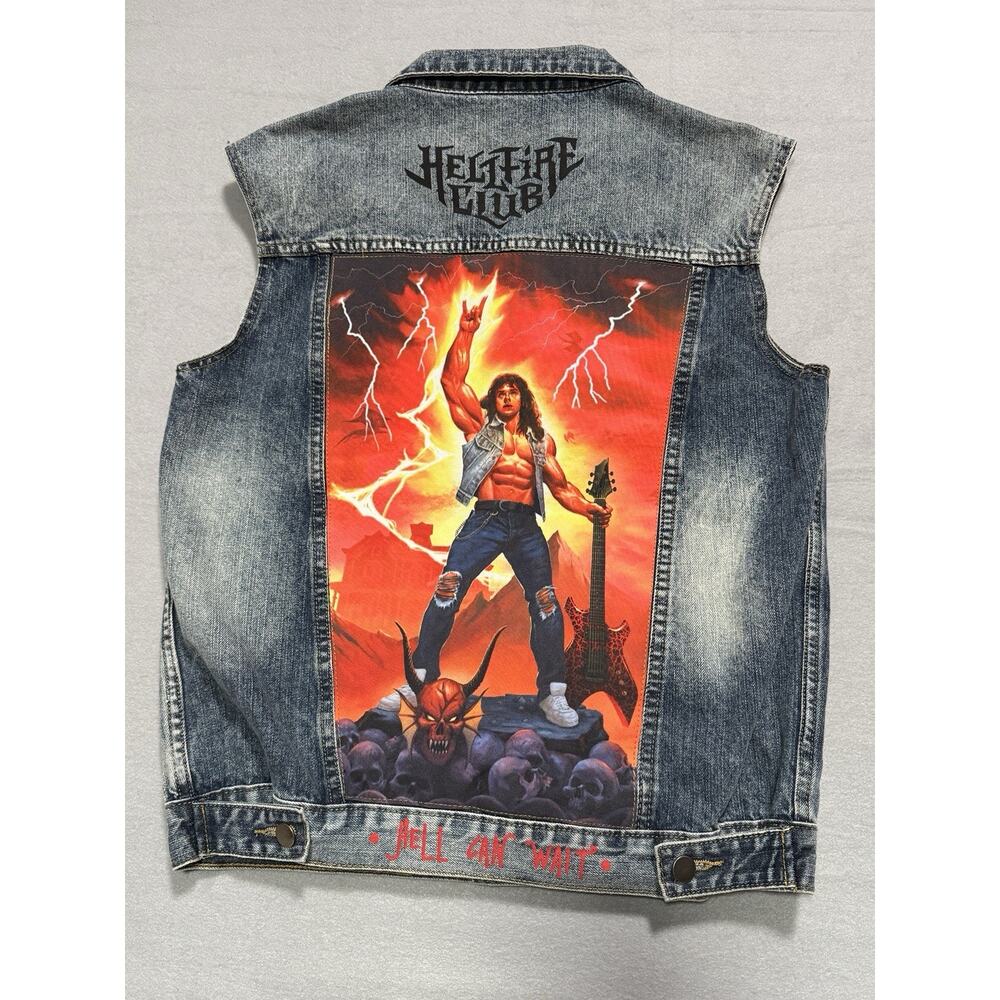 Stranger Things Eddie Hellfire Club Denim Vest Netflix Official MEDIUM Cosplay